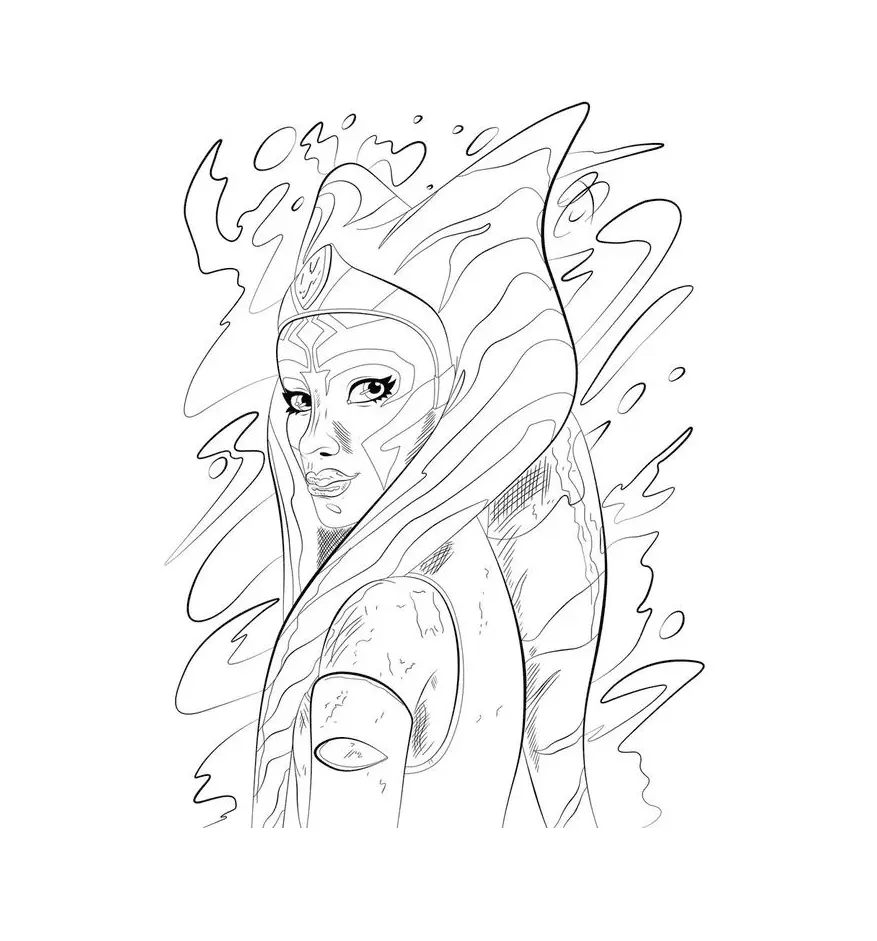 Desenhos de Ahsoka Para Colorir 12