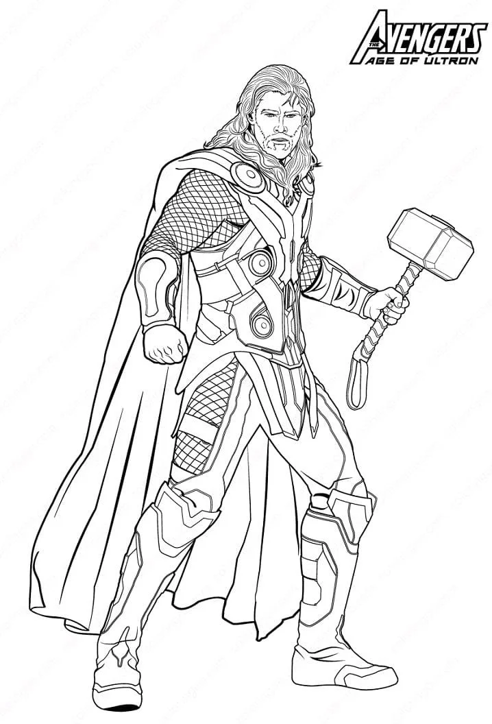 Desenhos de Vingadores Thor Para Colorir 3