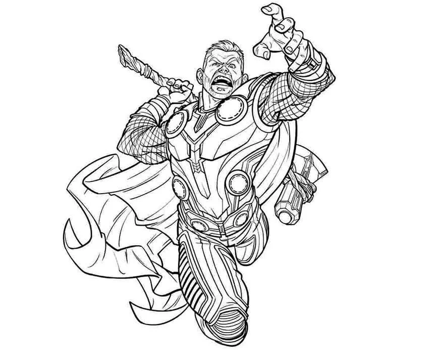 Desenhos de Vingadores Thor Para Colorir 8