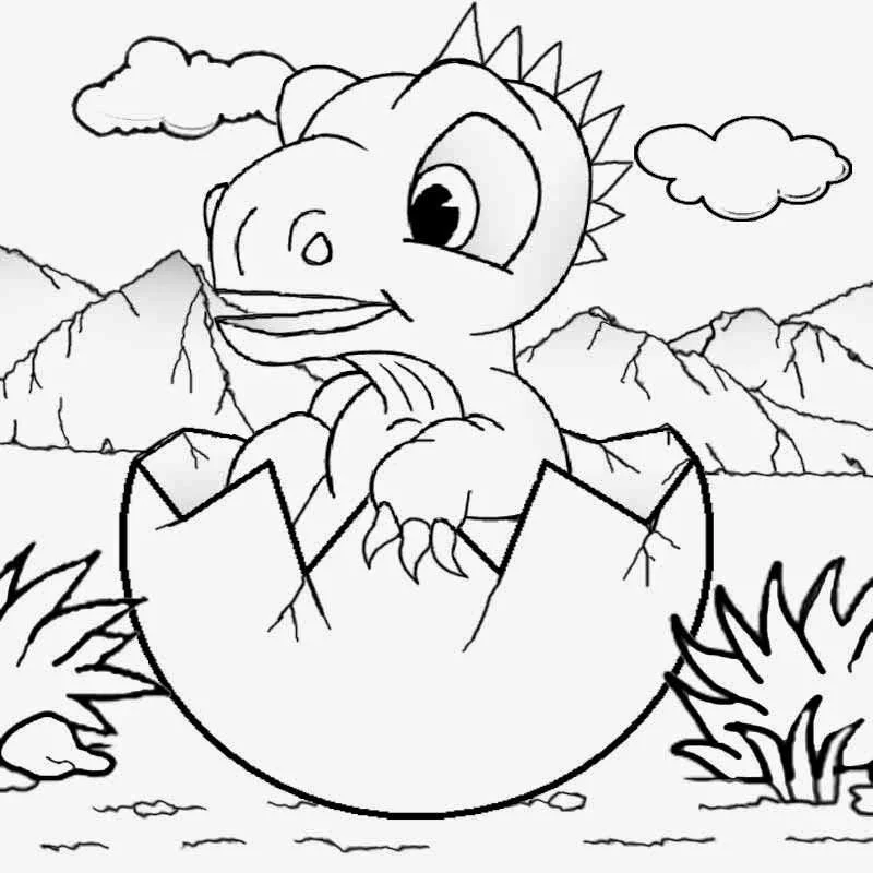 Baby Dinosaur Coloring Pages 13