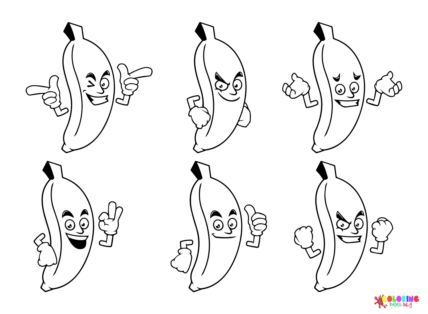 Desenhos de Bananas Para Colorir 23