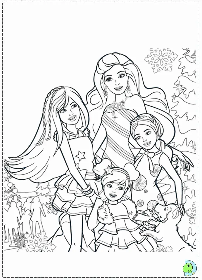 Barbie Christmas Coloring Pages 1