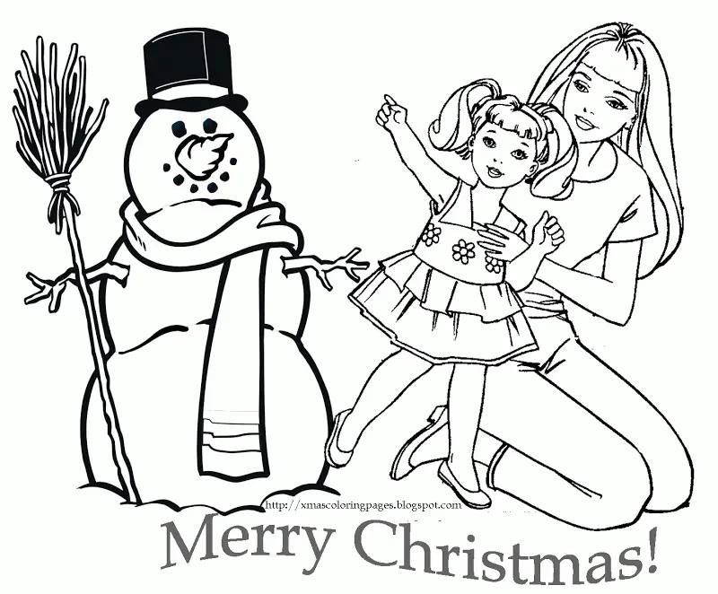 Barbie Christmas Coloring Pages 2