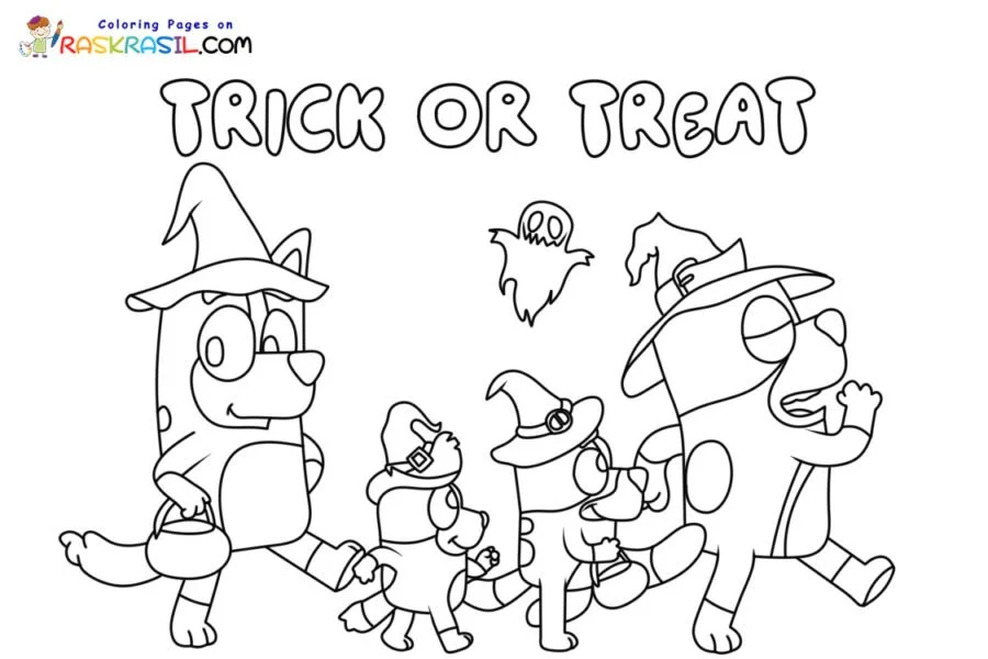 Bluey Halloween Coloring Pages 3
