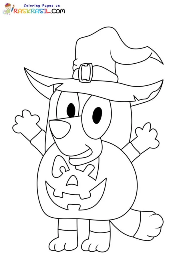 Bluey Halloween Coloring Pages 4