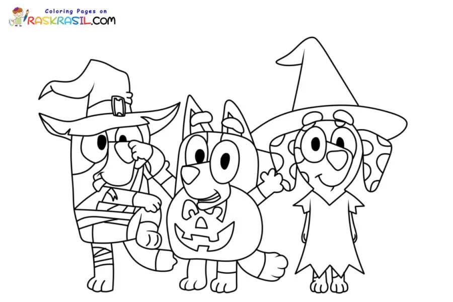 Bluey Halloween Coloring Pages 7