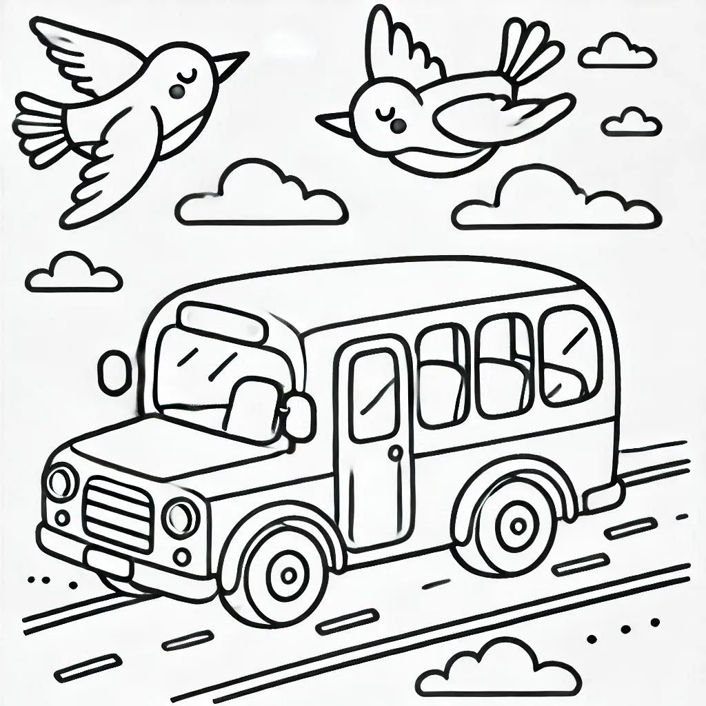 Bus Coloring Pages