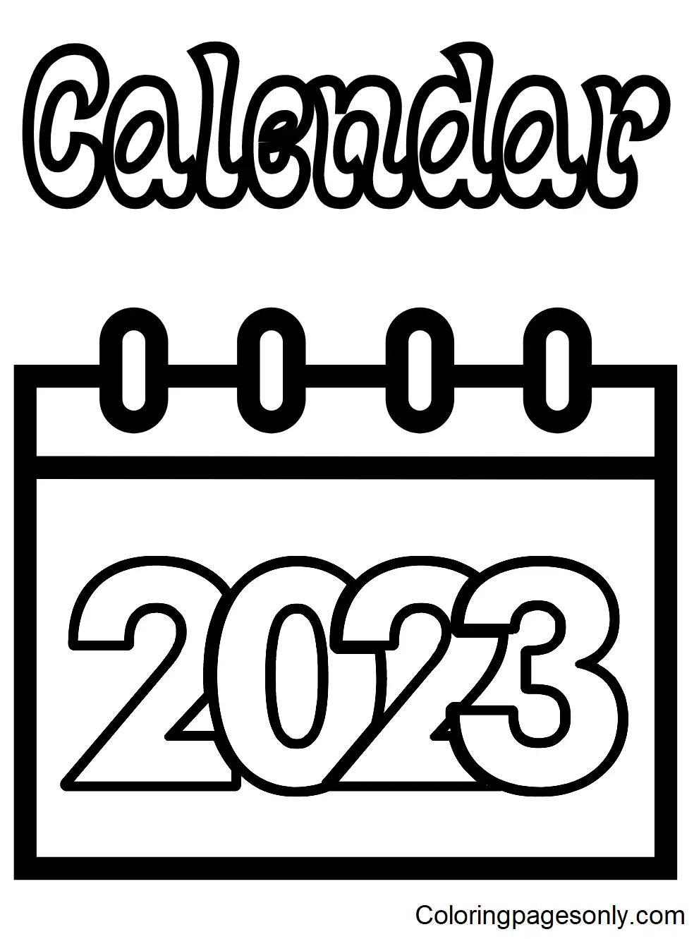 Desenhos de Paginas Do Calendario 2023 Para Colorir 6