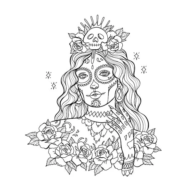 Catrina Coloring Pages 2