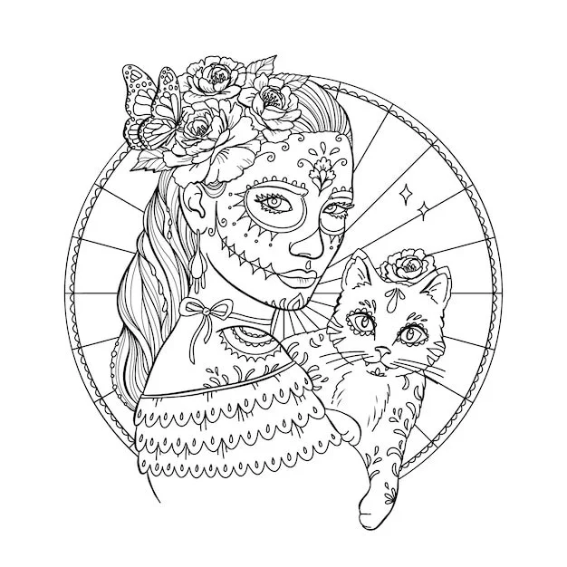 Catrina Coloring Pages 5