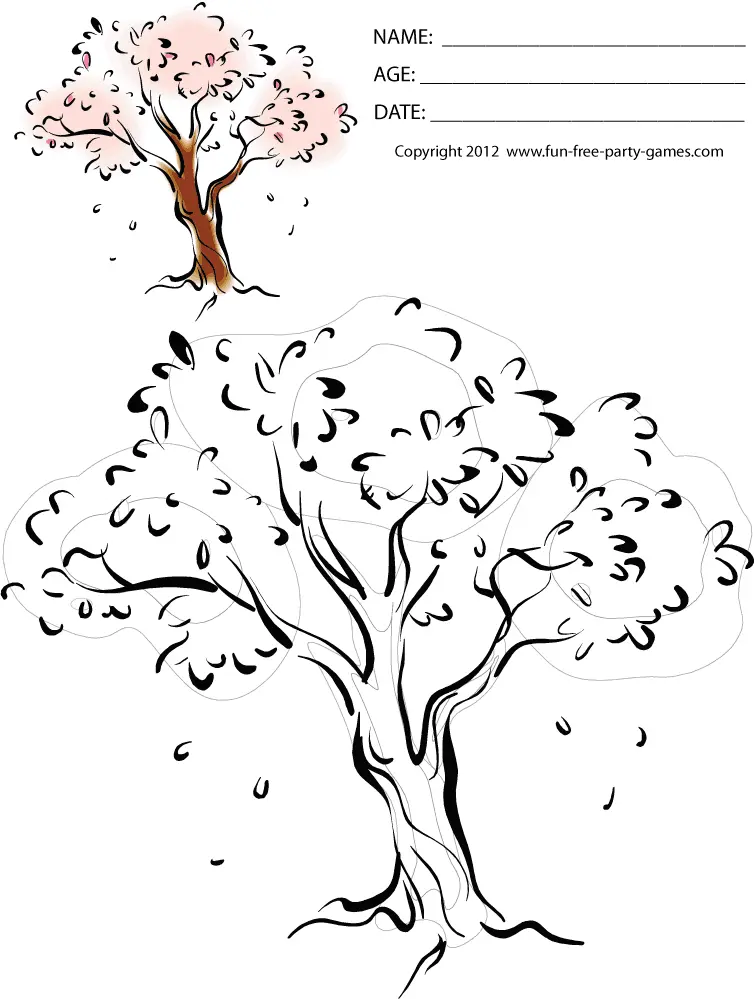 Cherry Tree Coloring Pages 3
