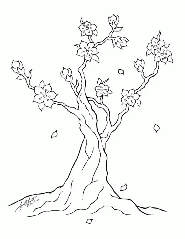 Cherry Tree Coloring Pages 6