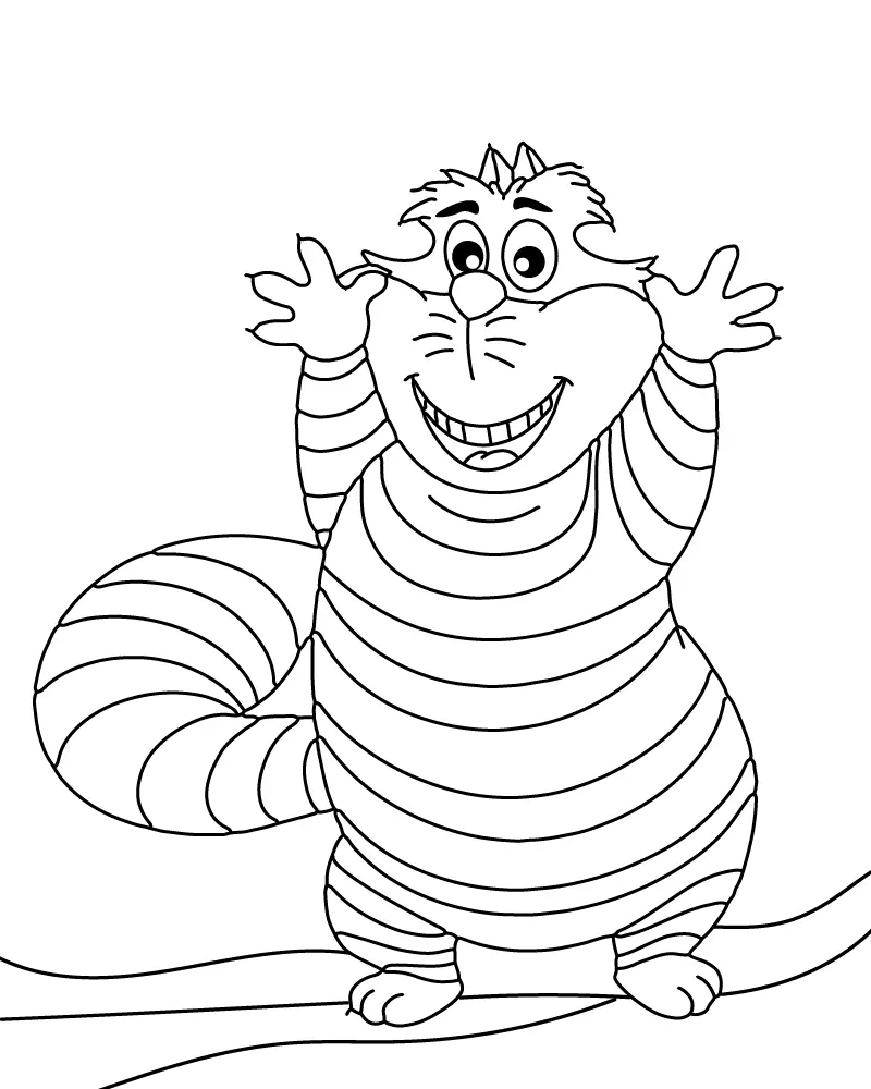 Gato de Cheshire Para Colorir 10