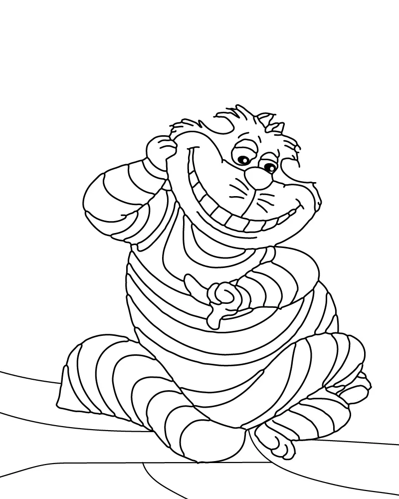 Gato de Cheshire Para Colorir 11