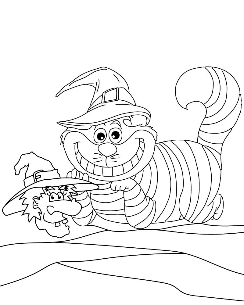 Gato de Cheshire Para Colorir 12