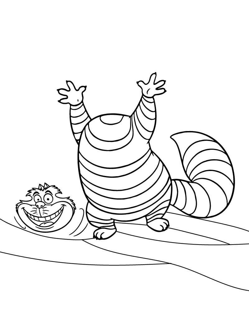 Gato de Cheshire Para Colorir 7