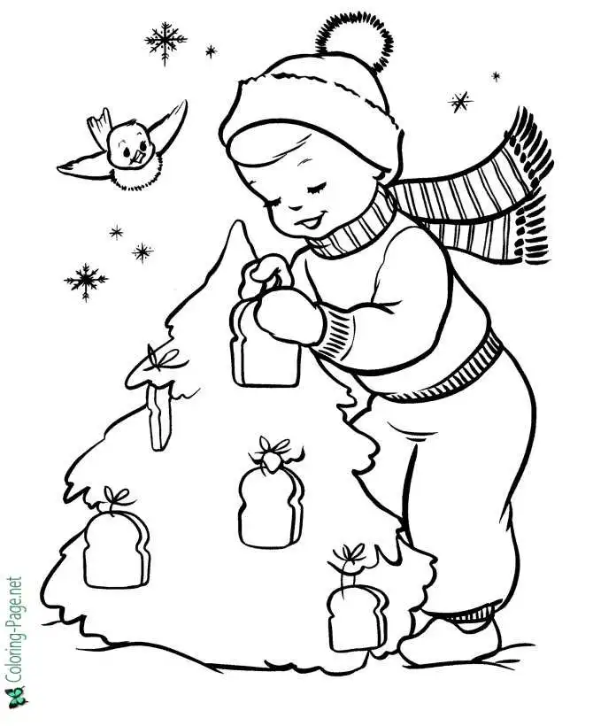 Christmas Birds Coloring pages