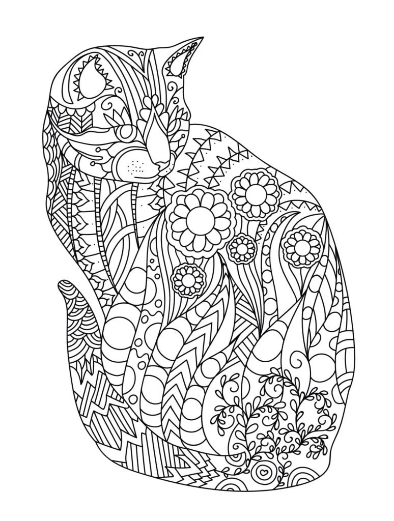 Christmas Cats Coloring Pages 23