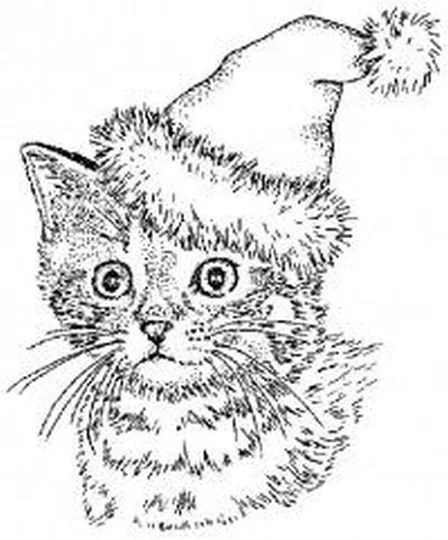Christmas Cats Coloring Pages 5
