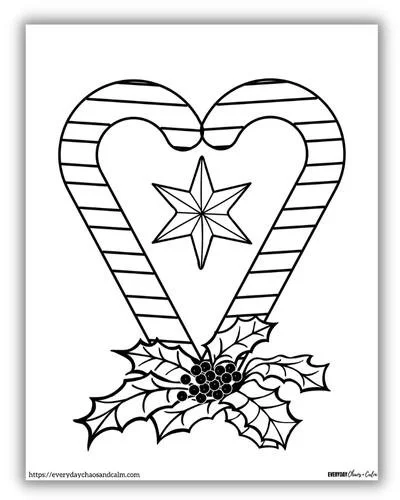 Christmas Heart Coloring Pages 7