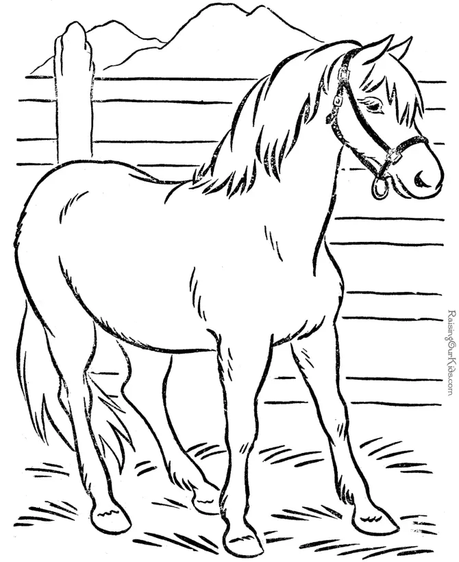 Christmas Horse Coloring Pages 19