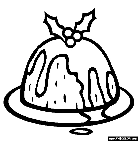 Christmas Pudding Coloring Pages 1