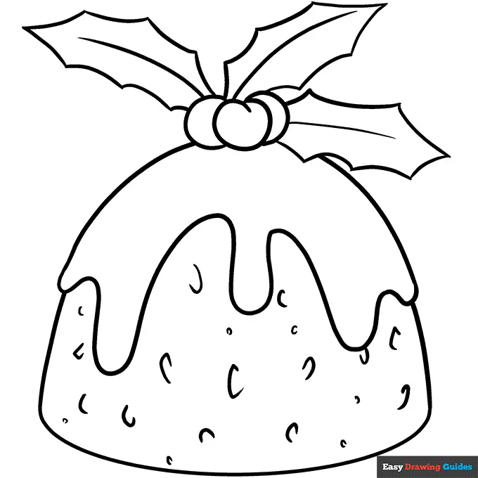 Christmas Pudding Coloring Pages 2