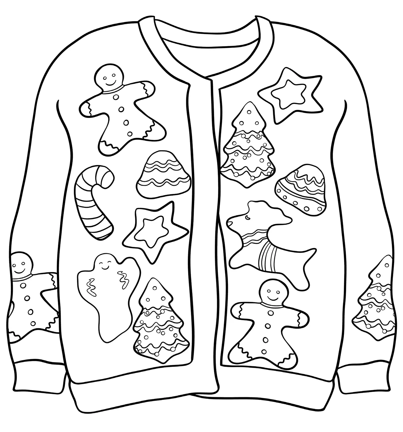 Christmas Sweater Coloring Pages 11
