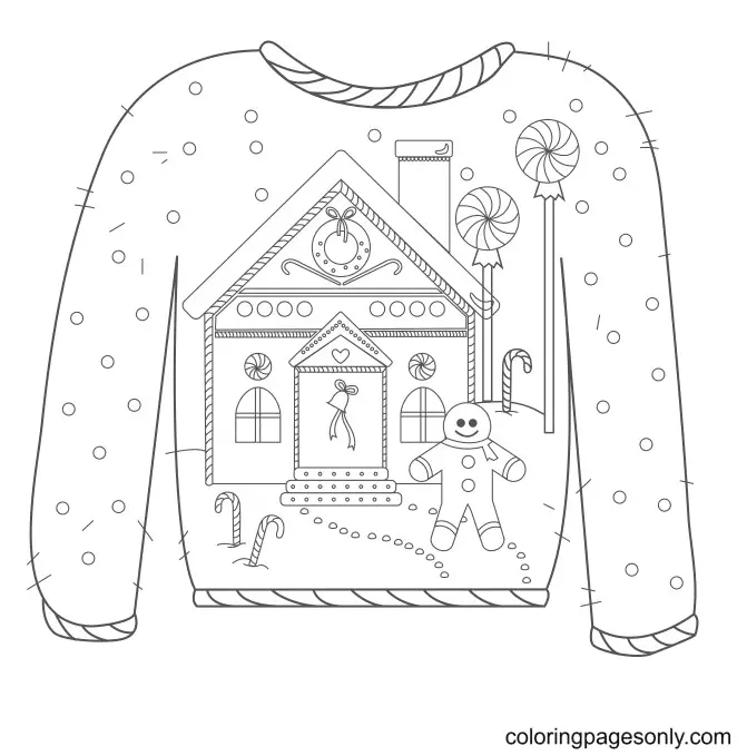 Christmas Sweater Coloring Pages 14