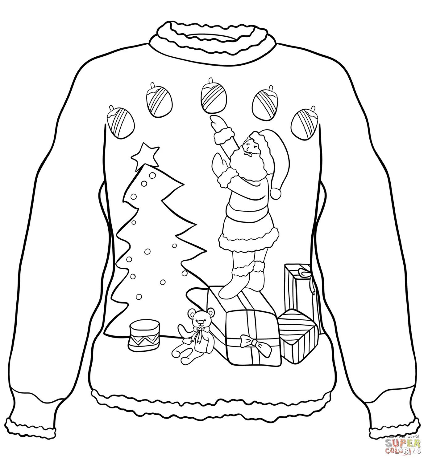 Christmas Sweater Coloring Pages 19