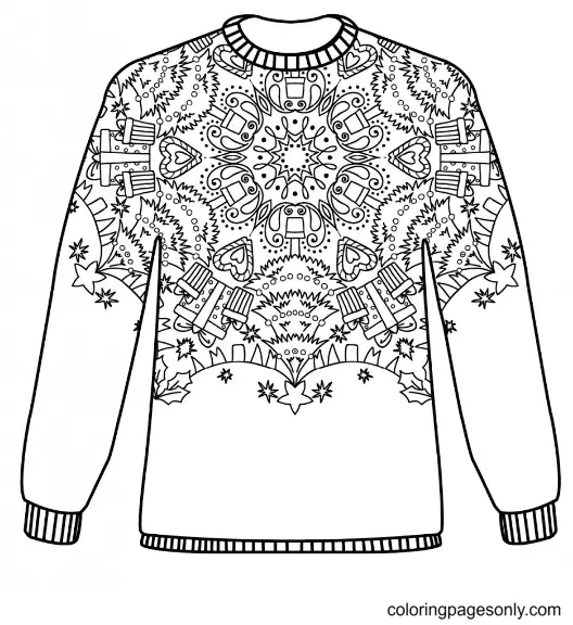 Christmas Sweater Coloring Pages 21