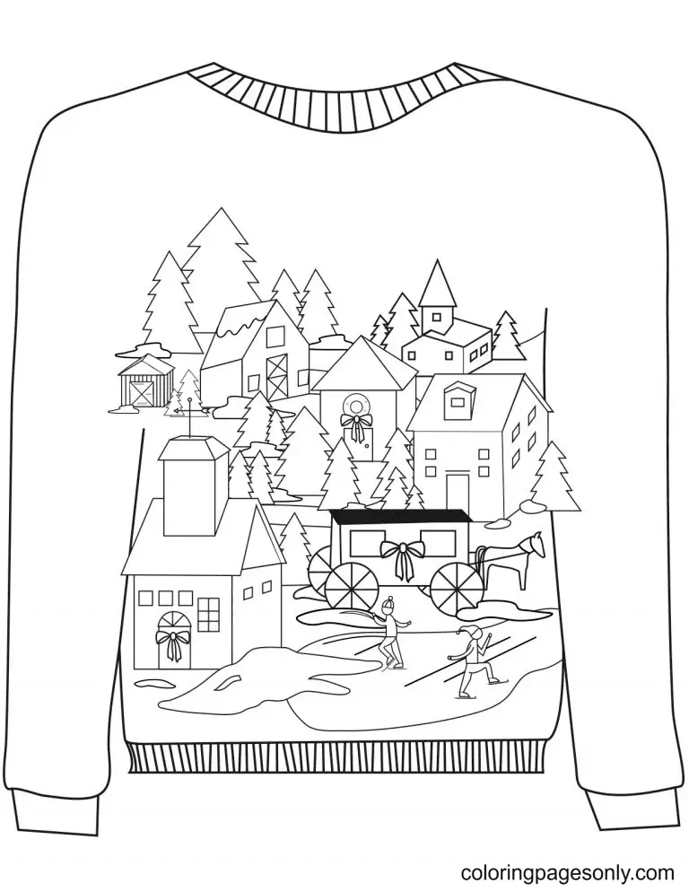 Christmas Sweater Coloring Pages 22