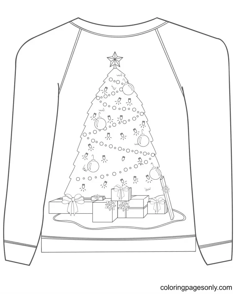 Christmas Sweater Coloring Pages 43