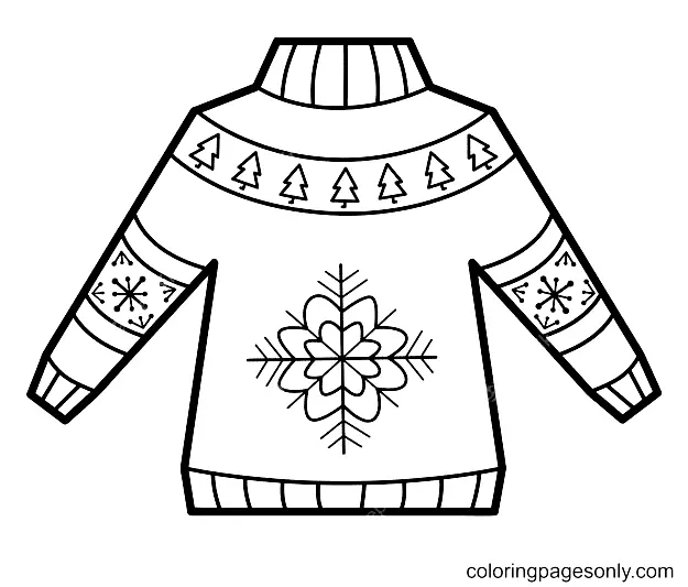Christmas Sweater Coloring Pages 5