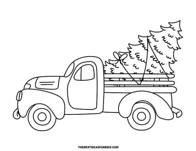 Camion De Navidad Para Colorear