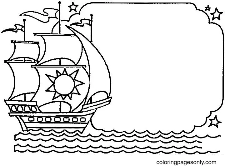 Desenhos de Dia de Colombo Para Colorir 41