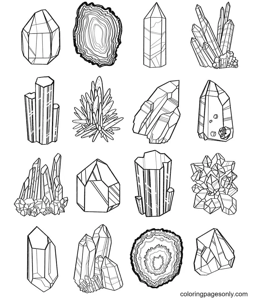 Crystal Coloring Pages 1