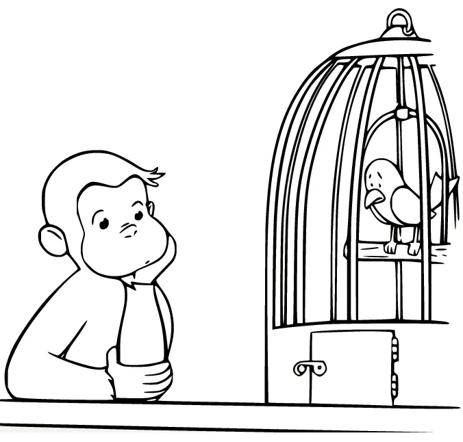 Curious George Para Colorear 27