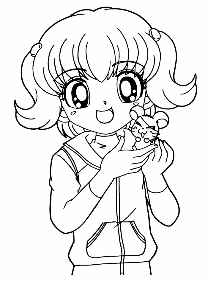 Cute Anime Coloring Pages 18