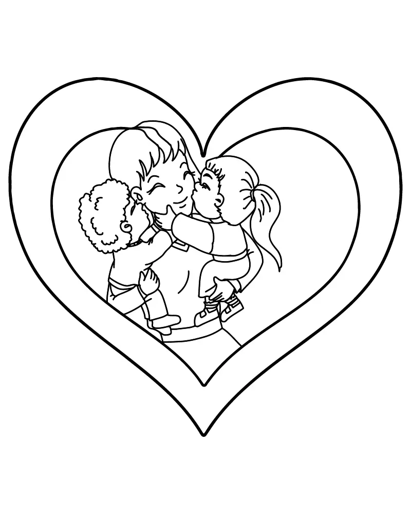 Cute Mom Coloring Pages 15