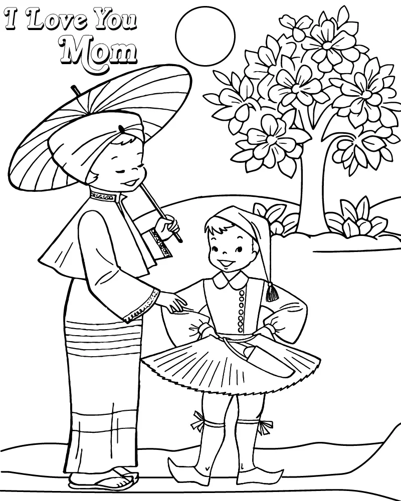 Cute Mom Coloring Pages 25