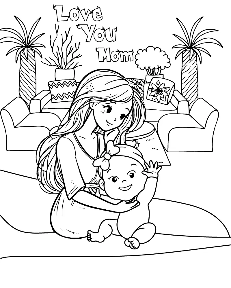 Cute Mom Coloring Pages 28