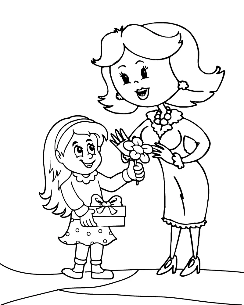 Cute Mom Coloring Pages 37