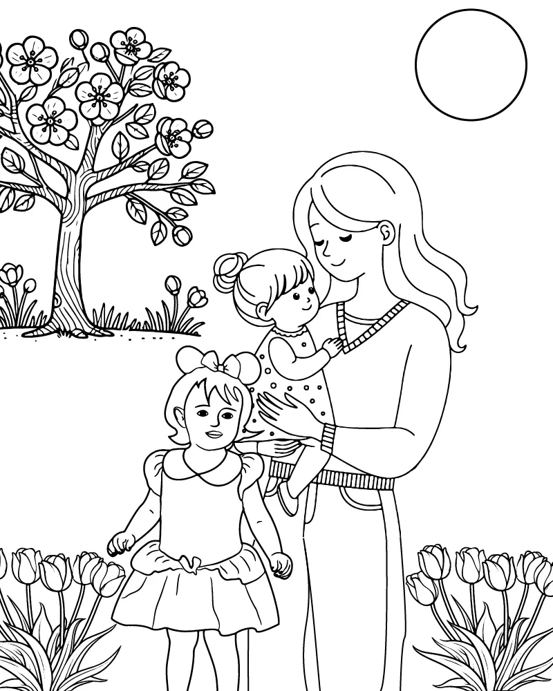 Cute Mom Coloring Pages 6