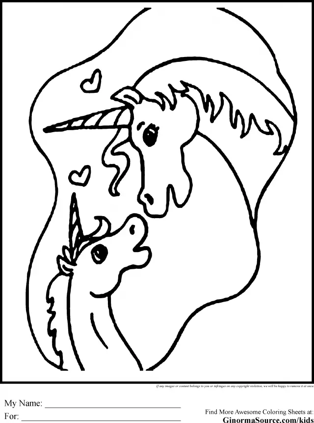 Cute Unicorn Coloring Pages 18