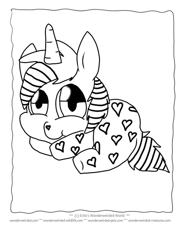 Cute Unicorn Coloring Pages 4