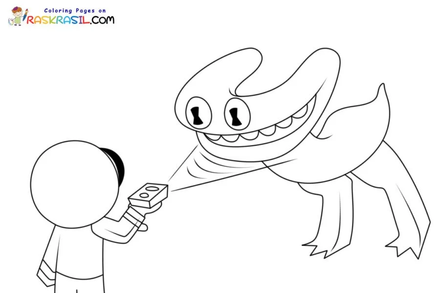 Cyan Rainbow Friends 2 Para Colorear 3