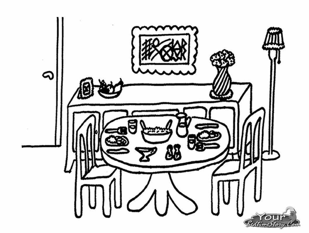 Dining Room Coloring Pages
