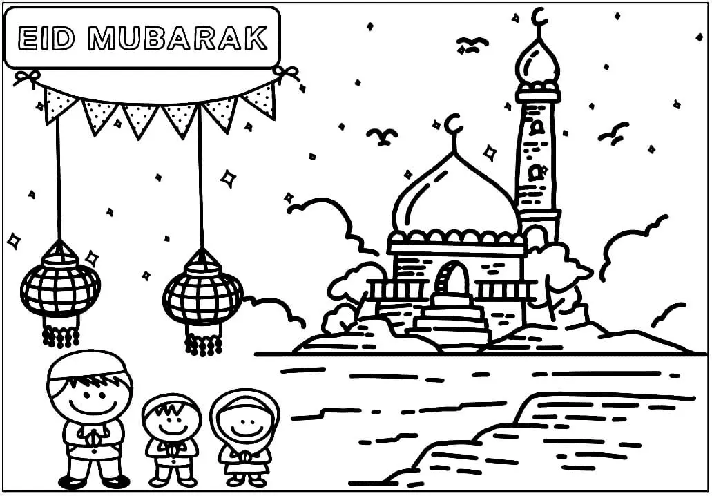 Desenhos de Eid Al Fitr Para Colorir 6