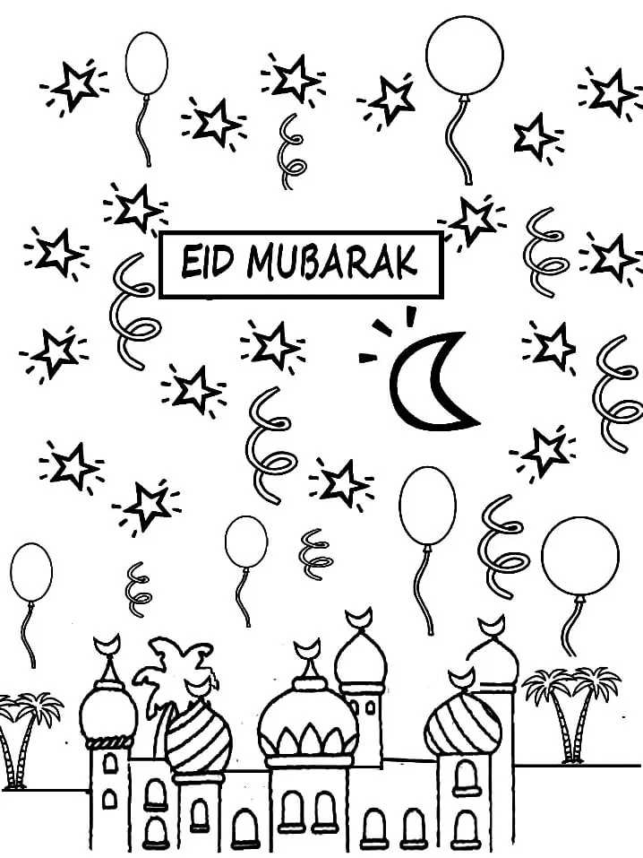 Desenhos de Eid Al Fitr Para Colorir 7